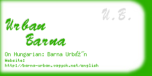 urban barna business card